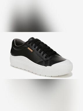 New Dr. Scholl's Time Off Platform Sneaker Black White Size 8.5 Platform Shoes